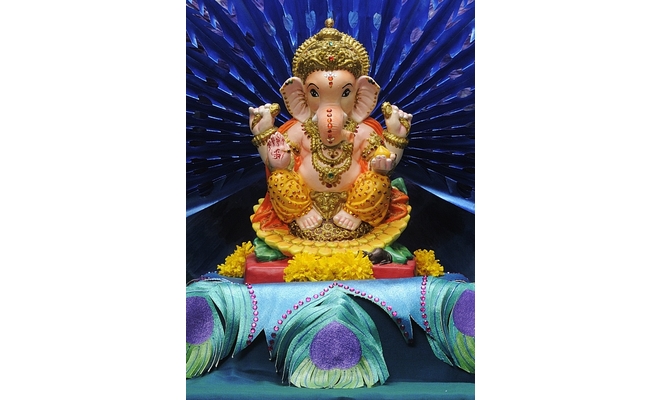 Ganesh Decoration With Peacock Theme | Hobby Ideas